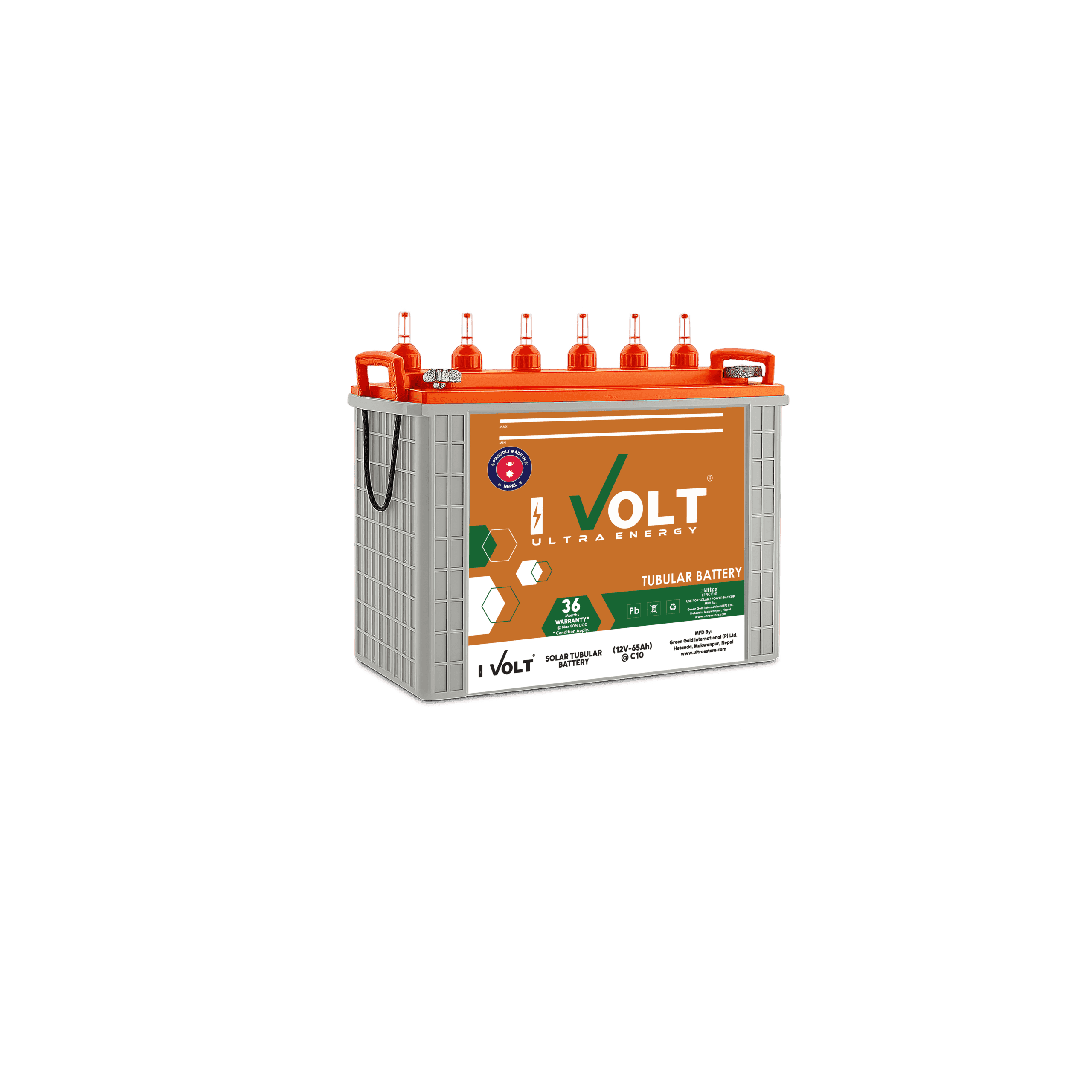 Solar Tubular Battery 12V-65Ah I-Volt