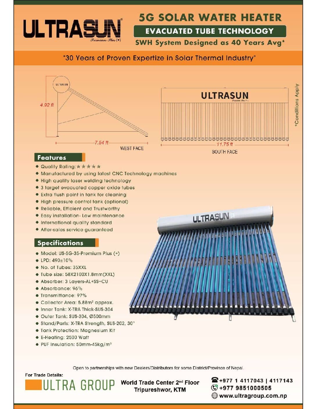 ULTRASUN 35 Tube 5G Premium Plus (+) 2